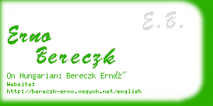 erno bereczk business card